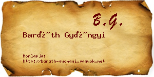 Baráth Gyöngyi névjegykártya